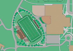 Color plan of the stadium site