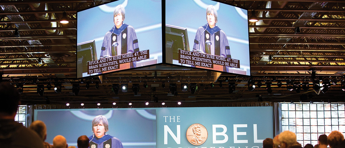 Aisle view of Nobel conference