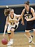Sophomore Kenzie Consoer drives the ball upcourt.