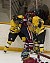 Freshman Jessica Doig (left) and Sophomore Molly Doyle (right) sandwich a Cardinal.