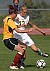 Jenna Iaizzo battles a Cobber for control of the ball.