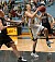 Julia Schultz drives for two of her seven points.