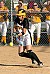 A Gustie batter lays down a drag bunt.  