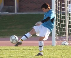 Ashley Ohlson boots the ball down field.