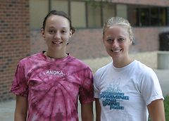 2008 Team Captains Kayla Ricksham (left) and Kelly Chaudoin.